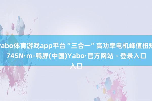 yabo体育游戏app平台“三合一”高功率电机峰值扭矩745N·m-鸭脖(中国)Yabo·官方网站 - 登录入口